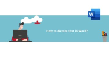 How to dictate text in Word?