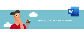 How to use the rules in Word?