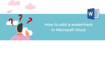 How to add a watermark in Microsoft Word