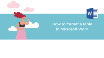 How to format a table in Microsoft Word