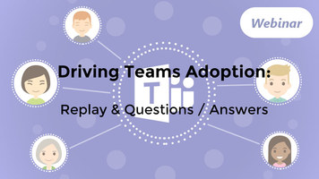 [Replay Webinar] Driving Teams Adoption